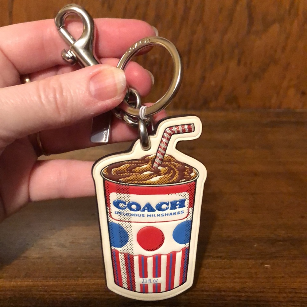 NWT-Coach-SET-Boardwalk Print-Lg Zip Wallet & Milkshake Keychain/Bag Charm-$436 - Picture 12 of 16